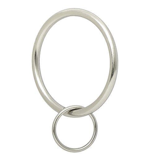 Ivilon Drapery Eyelet Curtain Rings - 2" Ring Loop for Hook Pins, Set of 14 - Brushed Nickel - color: Brushed Nickel, size: Set of 14 (2")