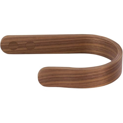 2 x Waveply Wood Curtain Holdbacks Plywood Drapery U Shaped Hook Tiebacks for Wall (Walnut) - color: Walnut