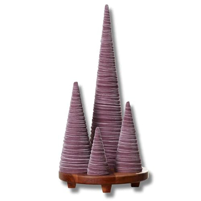 Your Heart's Content Mulberry Velvet Trees Set of 4, Valentine Tree Tabletop, Cozy Purple Mantel Accent, Cozy Gift for, Luxurious Winter Tablescape (Mulberry) - color: Mulberry