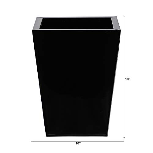 Nearly Natural 13in. Classic Square Metal Planter - Indoor Use - color: Black