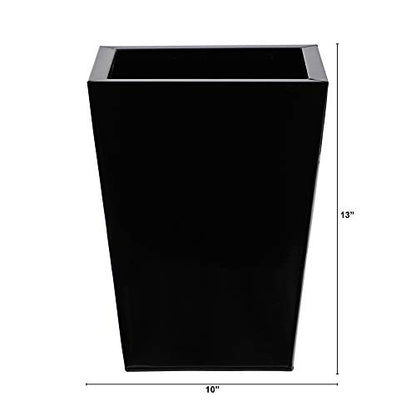 Nearly Natural 13in. Classic Square Metal Planter - Indoor Use - color: Black