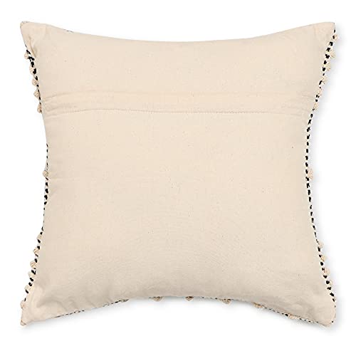· REDEARTH · Boho Textured Handwoven Throw Pillow Cases - Diamond Medley - color: Diamond Medley Black, size: 18" x 18" (Pack of 2)