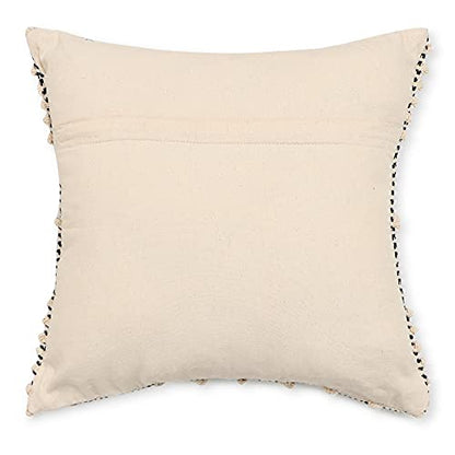 · REDEARTH · Boho Textured Handwoven Throw Pillow Cases - Diamond Medley - color: Diamond Medley Black, size: 18" x 18" (Pack of 2)