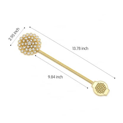 Magnetic Tiebacks for Curtain 2 Pack, Gold Crystal Flower Holdback - color: Gold