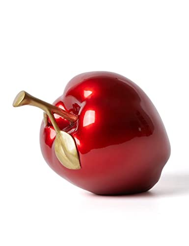 Apple Statue Fruit Sculpture Modern Decor Home Gift 7.0 Inch - color: Red