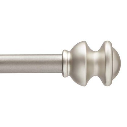Kenney Kendall Knob Window Curtain Rod, Adjustable 30 to 86 Inch Extendable Rod Set, Brushed Nickel - color: Brushed Nickel, size: 30-86"