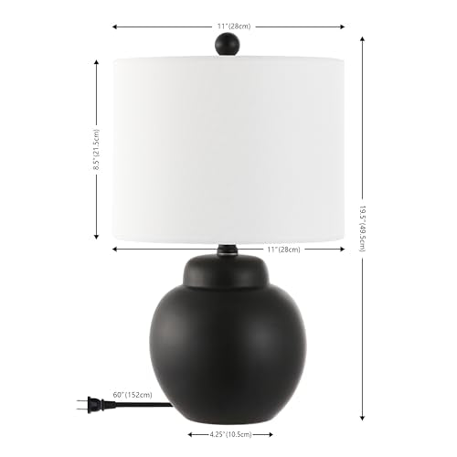 SAFAVIEH Lighting Collection Roux Black 20-inch Table Lamp (LED Bulb Included)