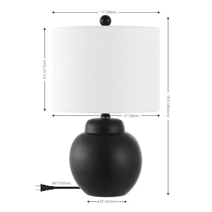 SAFAVIEH Lighting Collection Roux Black 20-inch Table Lamp (LED Bulb Included)