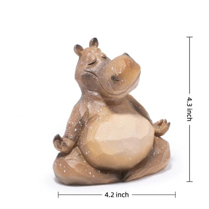Hodao Meditating Hippo Figurine, Zen Animal Statue, Mindfulness Desk Decor - color: Meditation Hippo