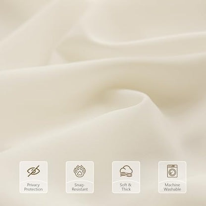 FMFUNCTEX Cream Sheer Curtains, 72 Inch, Rod Pocket, 2 Panels for Bedroom - color: Butter Cream, size: 52"W x 72"L (Pack of 2)