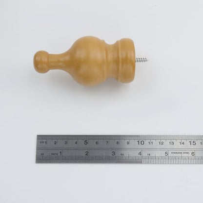T Tulead Wooden Curtain Rod Finials, Wood Color, 1.34-Inch, 4PCS - style: Wood, 1.34", 4PCS