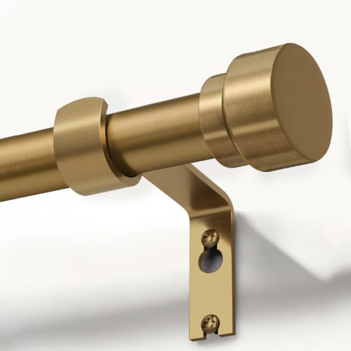 Oneach Curtain Rods for Windows 48 to 84 Inch, 1 Inch Pole Adjustable Curtain Rod with Easy Installation and Modern Design,Modern Decorative for Bedroom Kitchen Living Room - color: 017 Antique Gold, size: 16"-88"|1 Pack