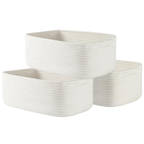 KALLAX Small Woven Storage Basket for Organizing, 13.5x9.5x5 inches, 3 Pack - color: Off White, size: 13.5"L x 9.5"W x 5"H