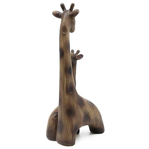 Lukitas Giraffes Statue Decor, Mom-and-Baby Giraffe Sculpture, Resin 11''