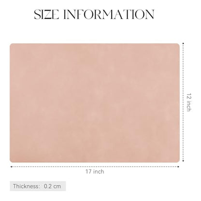 MOSAYT Vinyl Faux Leather Placemats, Set of 6, Pink - color: Pink