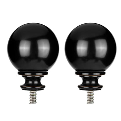KAMANINA Finials for Curtain rods 7/8 and 3/4 Inch, M6 Screws, 2 Pcs Black