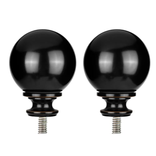 KAMANINA Finials for Curtain rods 7/8 and 3/4 Inch, M6 Screws, 2 Pcs Black