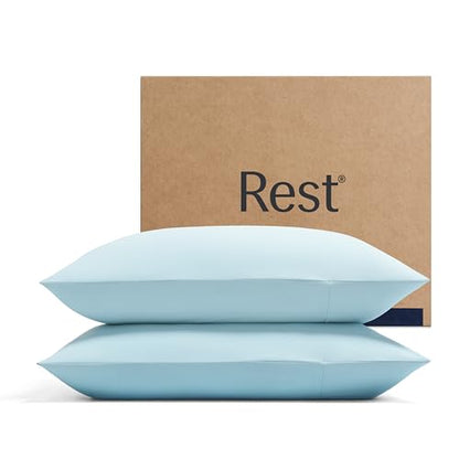 REST® Evercool®+ Cooling Pillowcases for Hot Sleepers, King, 2PCS - color: Light Blue, size: King (2 pcs)