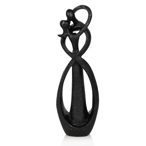 Trycooling Kissing Lovers Statue Abstract Sculpture, Black, Small - color: Black, size: Small