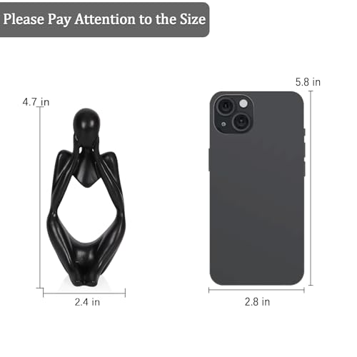 Sandstone Resin Thinker Statue Style Abstract Sculpture, Black, Focus - color: Small Black, size: Focus 1pc