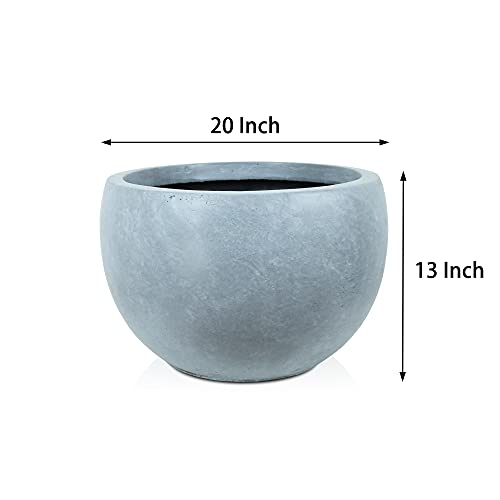 Kante Blue Gray Concrete Planter 11.8" Dia All-Weather Round Small Pot - color: Slate Gray, size: 11.8" d