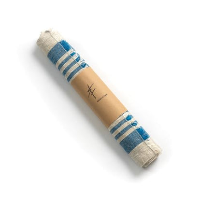 Natural Coarse 100% Linen Table Runner 18 x 95 Inches - Rustic Farmhouse Flax Table Runner for Everyday Use, Holidays & Special Occasions (Mediterranean Blue, 18 x 95 inch) - color: Mediterranean Blue