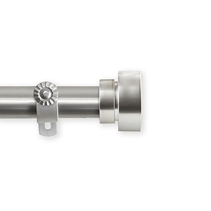 1 inch Side Curtain Rod 12-20 inch (Set of 2) - Satin Nickel - color: Satin Nickel