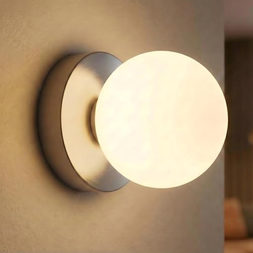 Battery Operated Wall Sconce, Dimmable Wireless Brushed Nickel Wall Lamp with 5200mAh Rechargeable Battery, Portables Cordless Wall Light Fixtures for Painting Living Room Bedroom Hallway - color: Silver, size: 1 PCS