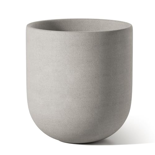 LE TAUCI 8 Inch Ceramic Plant Pot, Indoor Planter, Neutral Gray - color: Neutral Gray, size: 8“