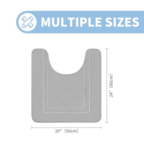 Cupic Cupid Memory Foam Toilet Rug 24"×20", U-Shaped Bath Mat, Deep Gray - color: Grey, size: 1'8" x 2' (24" x 20"（U-Shape）)