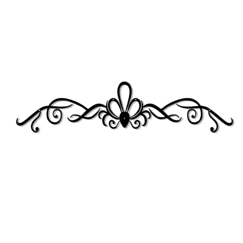 ELENWYNN Large Metal Scroll Wall Decor Art, Long Iron Vine Decoration, Modern Minimalist Line Hanging Sculpture Sign, for Above Door Living Room Office Indoor Outdoor Home Ornaments-Black 29x6.3in - color: Striped Scroll - Black