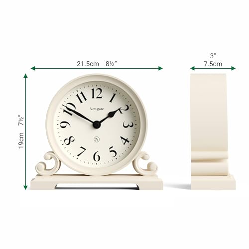 NEWGATE® Divisadero 벽난로 시계 | 더블 스크롤 디자인 | 바닐라 크림 - color: 바닐라 크림