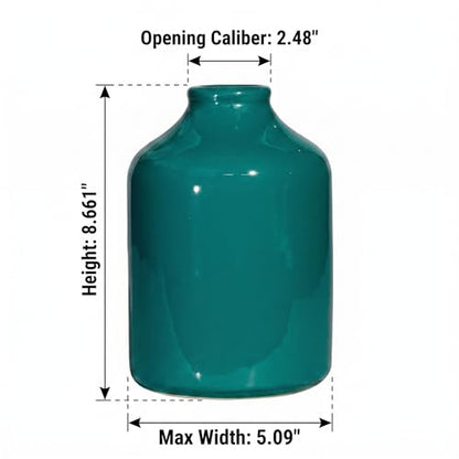 Sunddo Green Ceramic Vase, 8 Inch - color: Dark Green, size: 8 inch