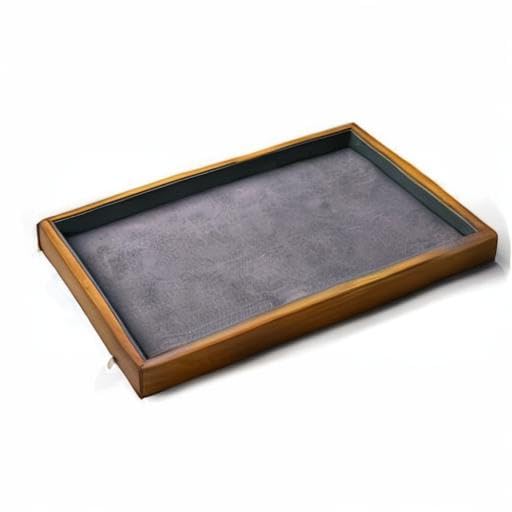 Oirlv Wood Flat Jewelry Tray Stackable Jewelry Drawer Organizer Showcase Jewelry Holder(Grey) - color: Grey flat tray