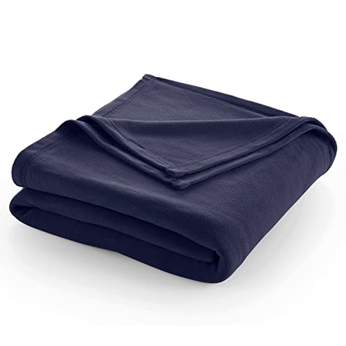 Twin Size Fleece Bed Blanket | Comfy Supersoft Fleece Blanket – All-Season Light Weight Throw Blanket | Luxuriously Soft | Throw Blanket for Couch and Sofa | Machine Wash | Navy - color: Navy, size: Twin