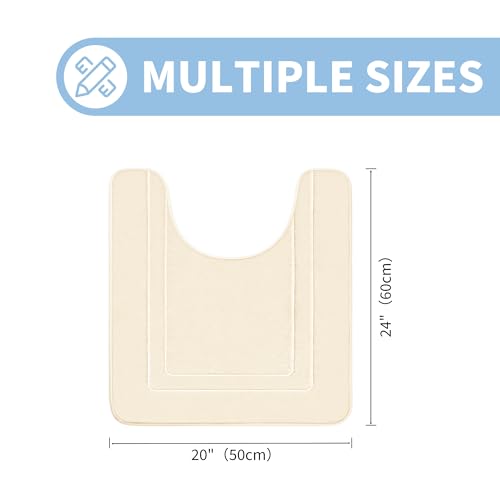 Cupic Cupid Memory Foam Toilet Rug 24"×20", U-Shaped Bath Mat, Cream - color: Cream, size: 1'8" x 2' (24" x 20"（U-Shape）)