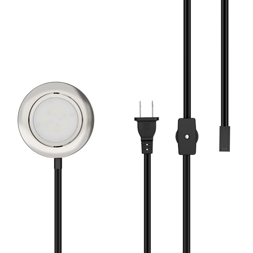 GETINLIGHT 2.75-Inch LED Puck Light, 1-Pack, 2700K, Brushed Nickel - color: Brushed Nickel, size: 1-puck light kit