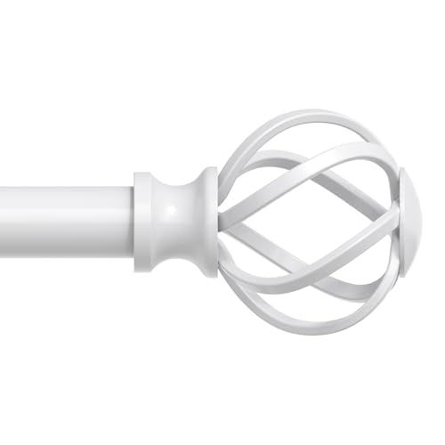 VOIIY White Curtain Rod 36-120 Inch, Adjustable Curtain Rods for Windows - color: White, size: 36"-120"|1 Pack