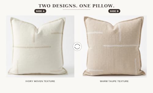 SanVia Designer Cotton Throw Pillow Covers 20x20 for Nooks, Beds & Sofas - color: Tan, size: 20" x 20" (Pack of 1)