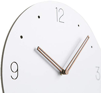 Stephanie Imports Modern Minimalist Wood on White Silent Wall Clock - color: Wood on White