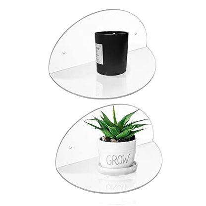 ROYALITA 2-Pack Small Acrylic Shelves Room Decor Floating Shelves, Clear - color: Clear
