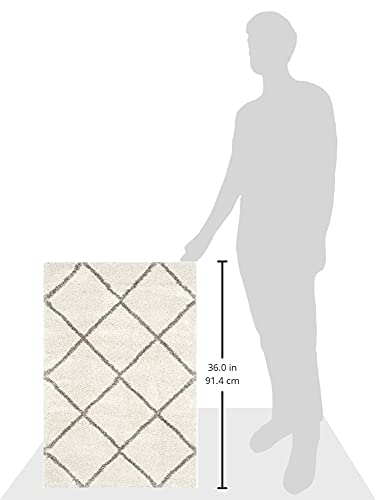 SAFAVIEH Hudson Shag Accent Rug 2'x3', Soft Plush Ivory & Grey SGH281A - color: Ivory/Grey, size: 2' x 3' (Rectangular)