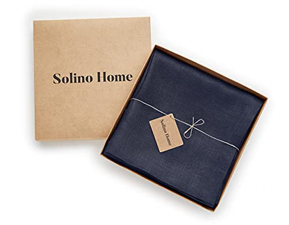 Solino Home 100% Pure Linen Sheer Window Curtain Navy, 52 x 144 in, 1 Panel - color: Navy, size: 52"W x 144"L (1-Panel)