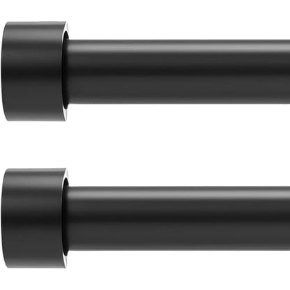 Curtain Rods for Windows, 1 Inch Black Curtain Rod Set, Heavy Duty Drapery Rods with Adjustable Curtain Rods, Outdoor Modern Curtain Rod with Simple End Caps (Black, 30"-170" 2 Pack) - size: 30"-170" 2 Pack
