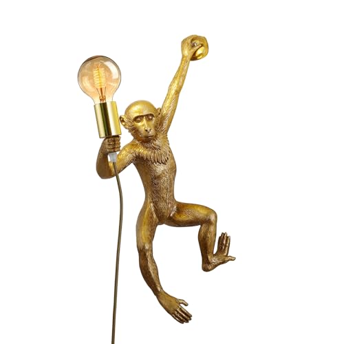 Jorunhe Plug in Wall Sconces, Resin Monkey Wall lamp, 21.65 x 11.81 Inch On Off Switch, Vintage Industrial Wall Light Fixture for Living Room, Bedroom, Office