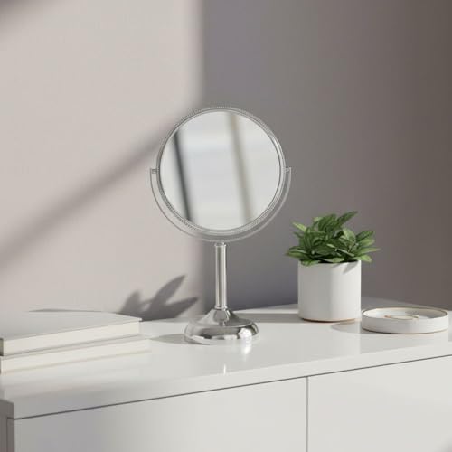 JERDON 6" Tabletop Makeup Mirror - 10X Magnification - Chrome - JP910CB - color: Chrome