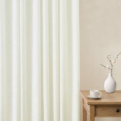 Cream Pinch Pleated Curtains 63 Inch Length for Living Room - color: Cream, size: 40"W x 63"L (Pack of 2)