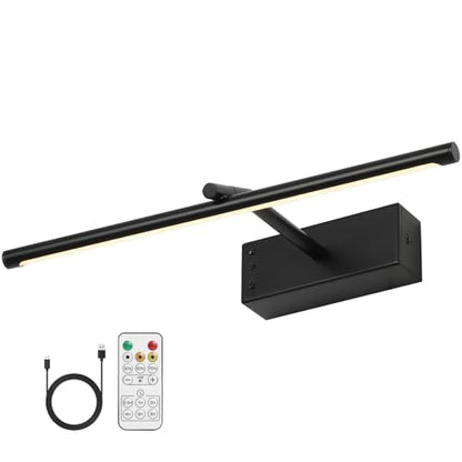 16in Wireless Picture Light, Battery Operated LED Wall Sconce - color: Black