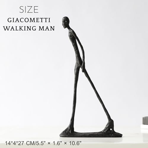 Giacometti Walking Man Sculpture – 10.6" Luxury Handcrafted Metal Modern Art Statue – Exclusive Designer Home Decor Accent – Premium Office Decoration & Collector’s Gift Piece - style: Walking man