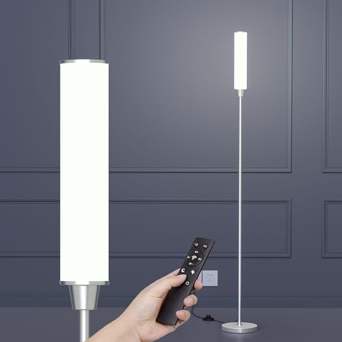 Nukanu Floor Lamp with Remote Control,Nickel - color: Nickel